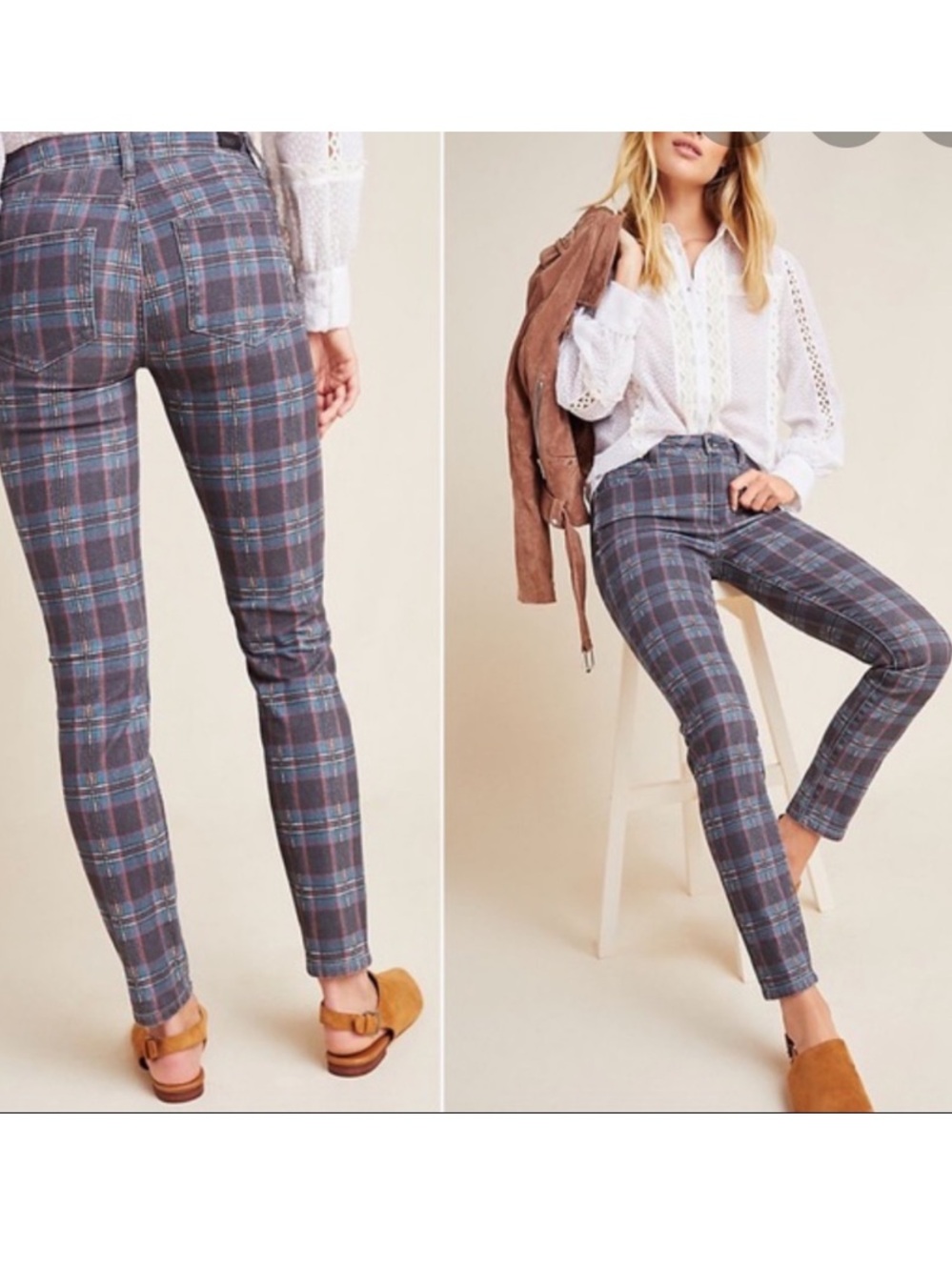 Paige Hoxton Skinny Ankle Atlantic Tartan 30